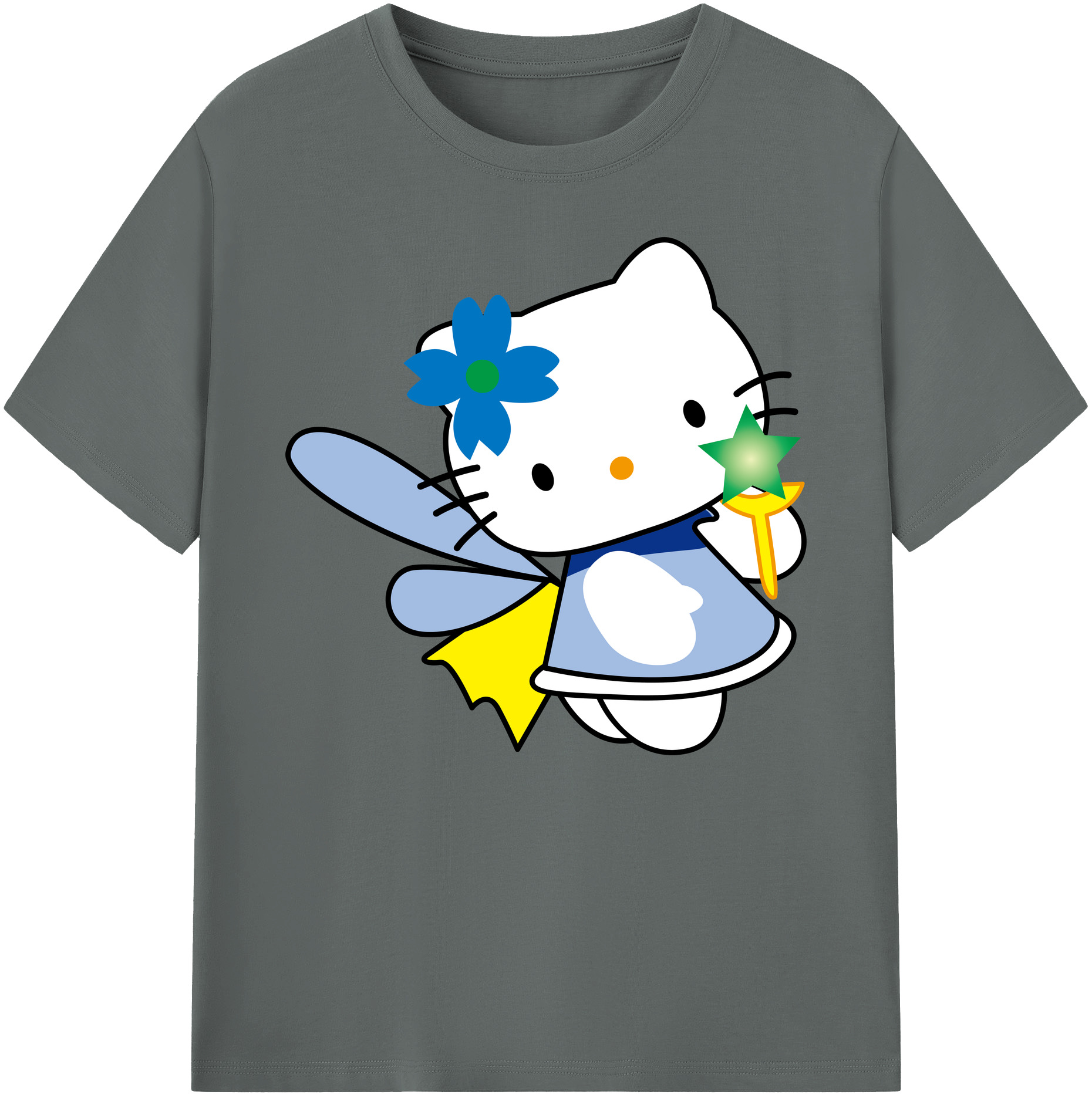 （画像用） Hello Kitty ハローキティ 綿100％ メンズ半袖Tシャツ｜肌触りやわらか＆通気性